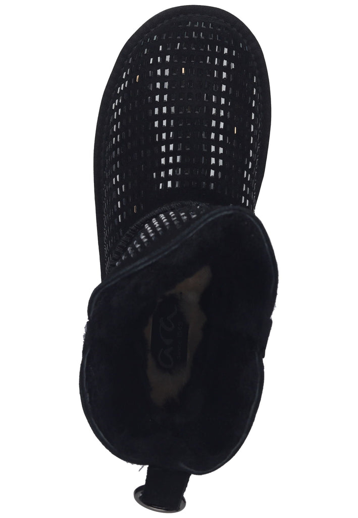 ara Stiefelette Leder Schwarz Warmfutter
