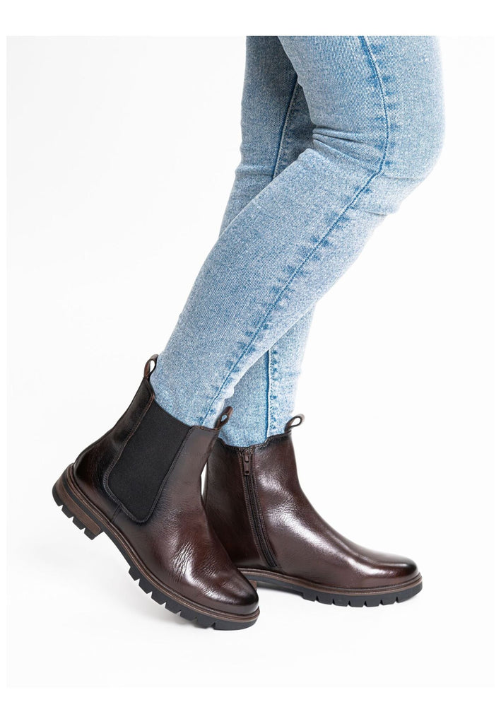 ara Stiefelette Leder/Textil Cacao