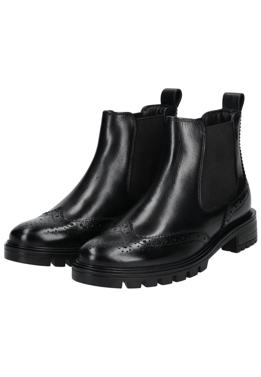 ara Stiefelette Leder/Textil Schwarz