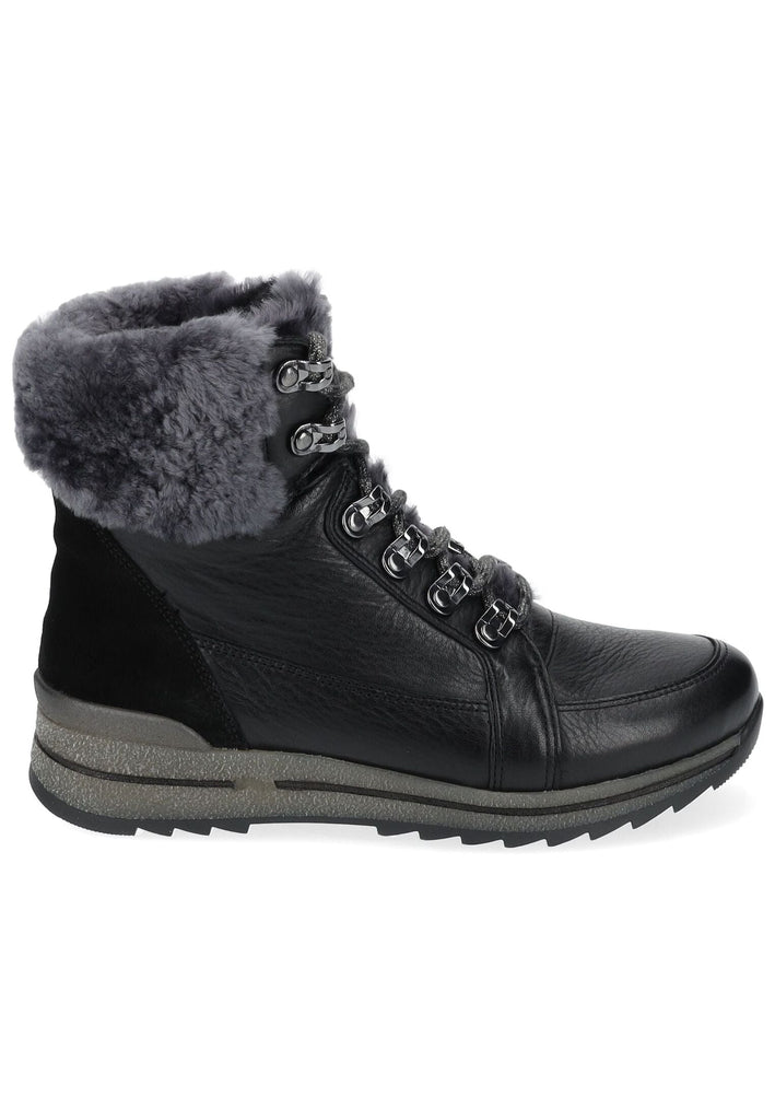 ara Stiefelette Leder/Textil Schwarz/Grau Warmfutter