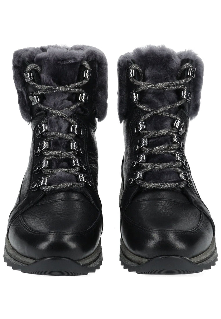 ara Stiefelette Leder/Textil Schwarz/Grau Warmfutter