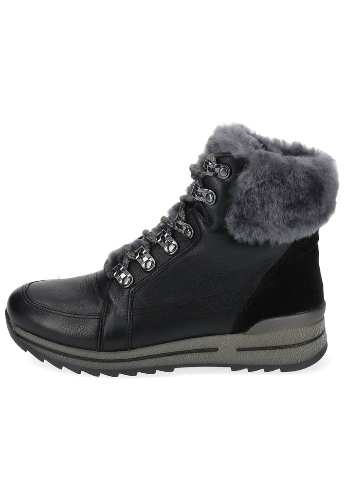 ara Stiefelette Leder/Textil Schwarz/Grau Warmfutter