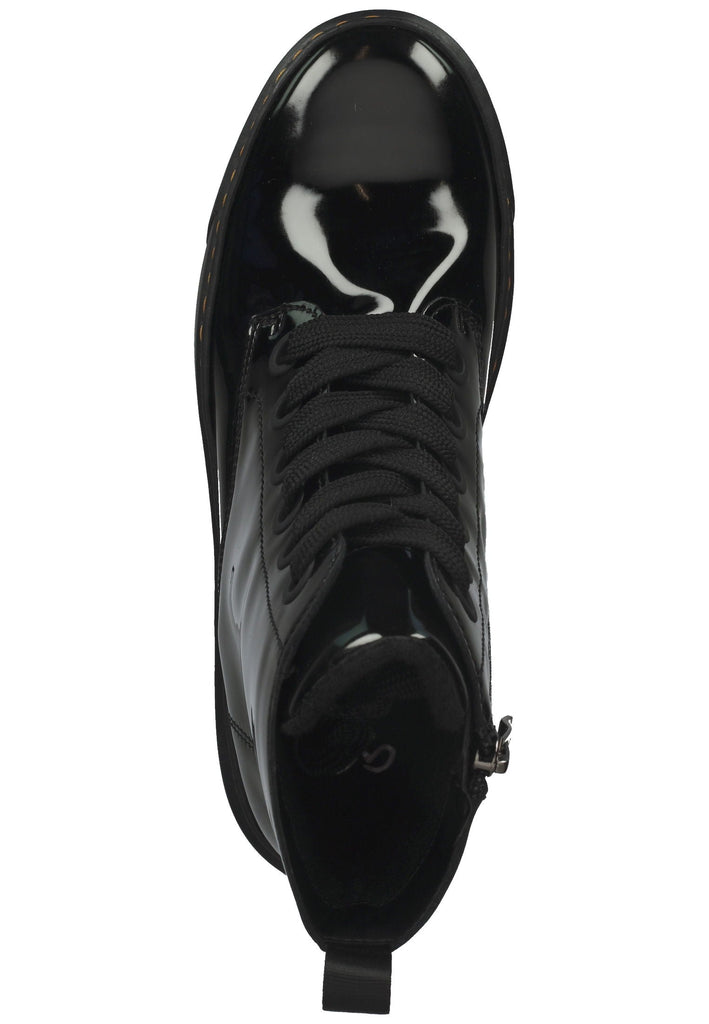 ara Stiefelette Lederimitat Schwarz Lack