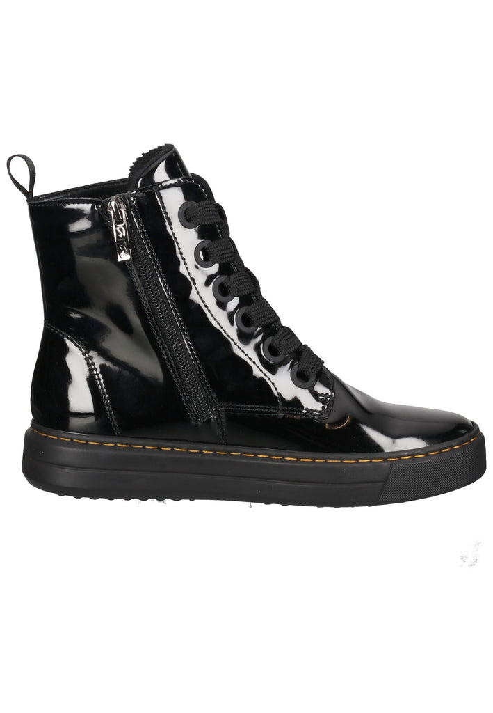 ara Stiefelette Lederimitat Schwarz Lack