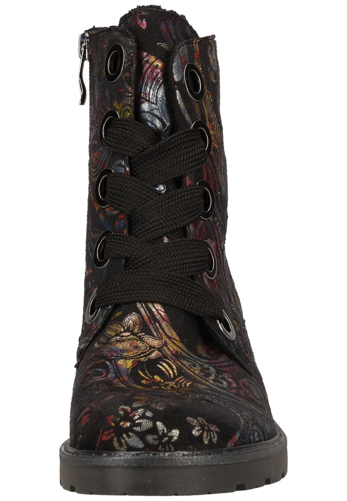 ara Stiefelette Lederimitat Schwarz Multi