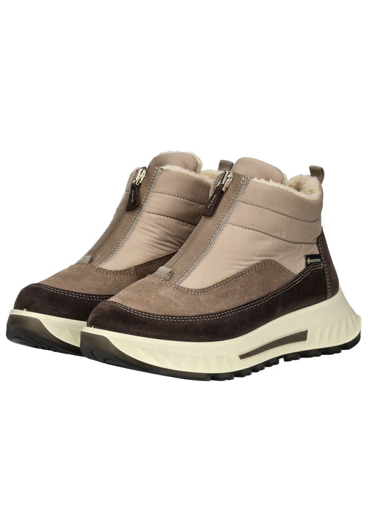 ara Stiefelette Lederimitat/Textil Braun/Beige Warmfutter