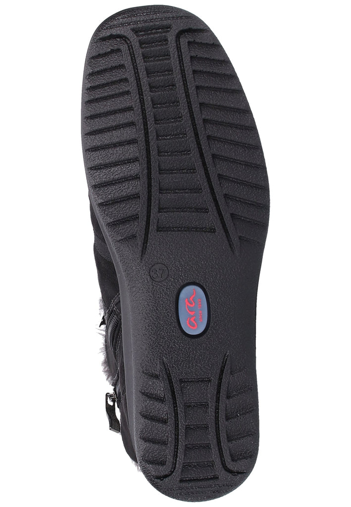 ara Stiefelette Lederimitat/Textil Schwarz/Grau Warmfutter