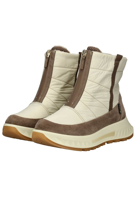 ara Stiefelette Lederimitat/Textil Weiß/Braun Warmfutter