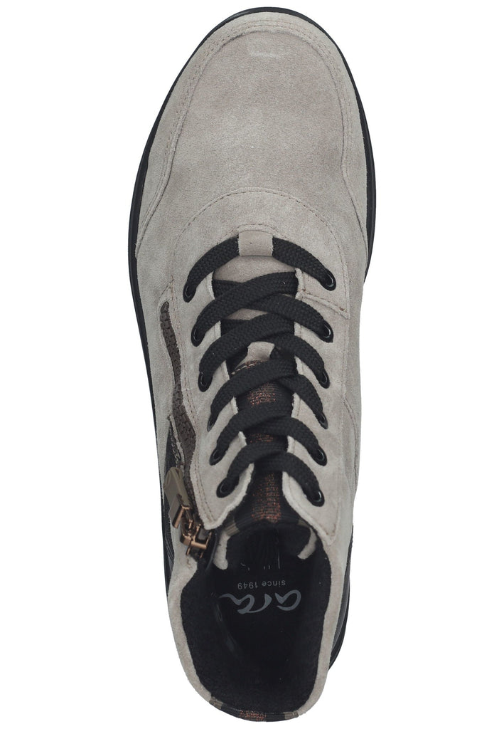 ara Stiefelette Veloursleder Beige/Schwarz