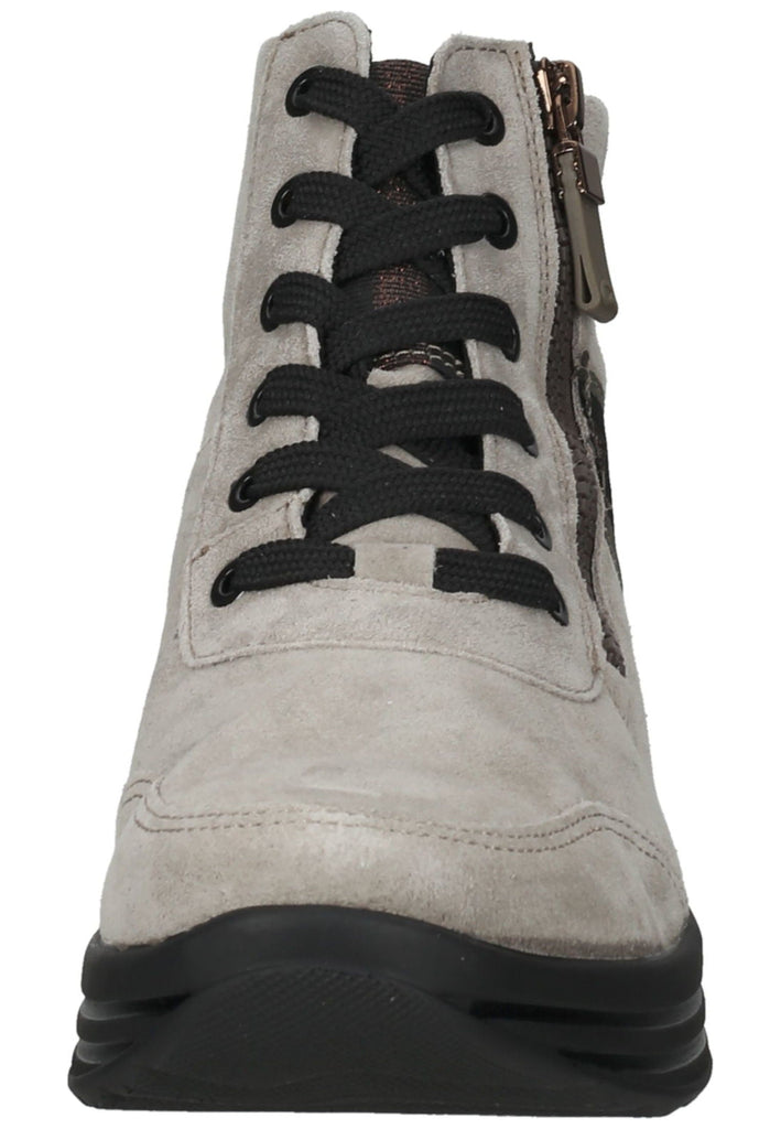 ara Stiefelette Veloursleder Beige/Schwarz