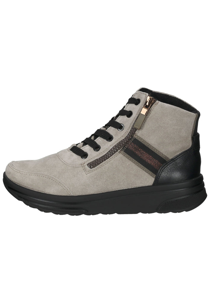 ara Stiefelette Veloursleder Beige/Schwarz