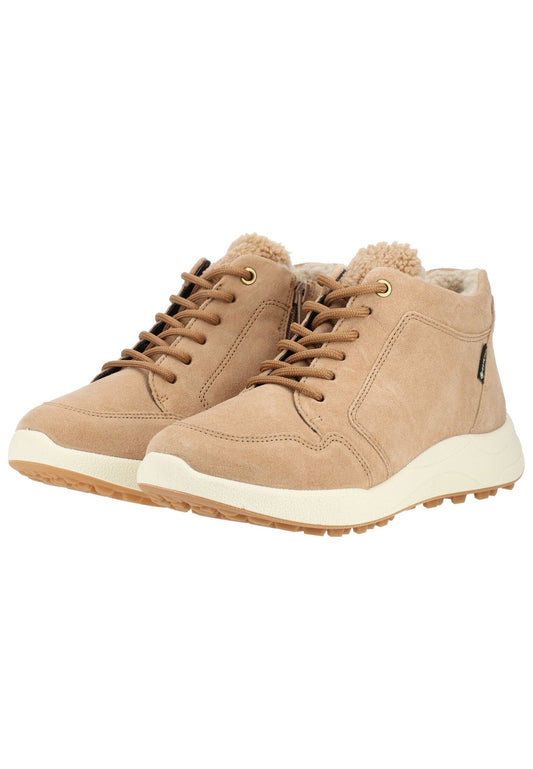 ara Stiefelette Veloursleder Beige Warmfutter
