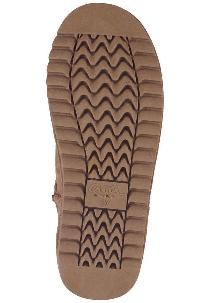 ara Stiefelette Veloursleder Cognac Warmfutter