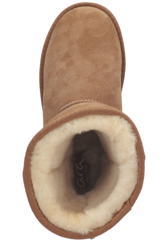 ara Stiefelette Veloursleder Cognac Warmfutter