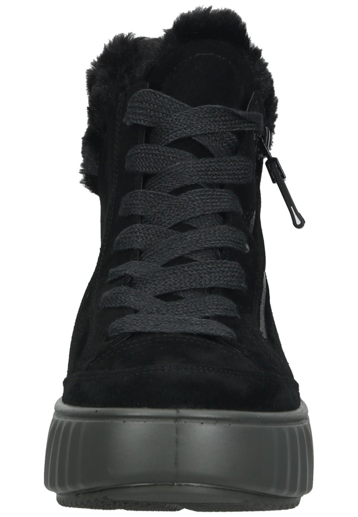 ara Stiefelette Veloursleder Schwarz Warmfutter