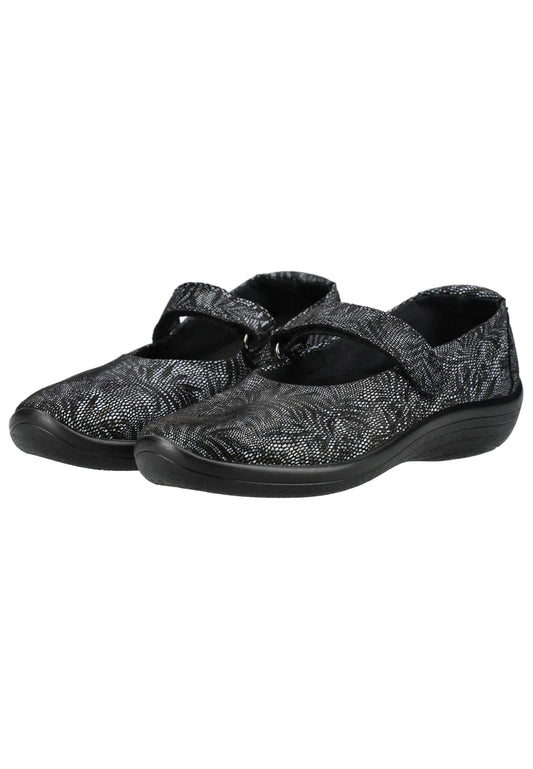 ARCOPEDICO Ballerinas Lederimitat Schwarz/Silber