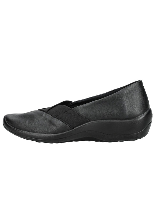 ARCOPEDICO Halbschuhe Lederimitat Schwarz/Schwarz
