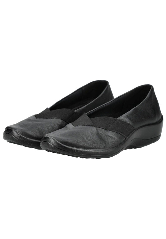 ARCOPEDICO Halbschuhe Lederimitat Schwarz/Schwarz