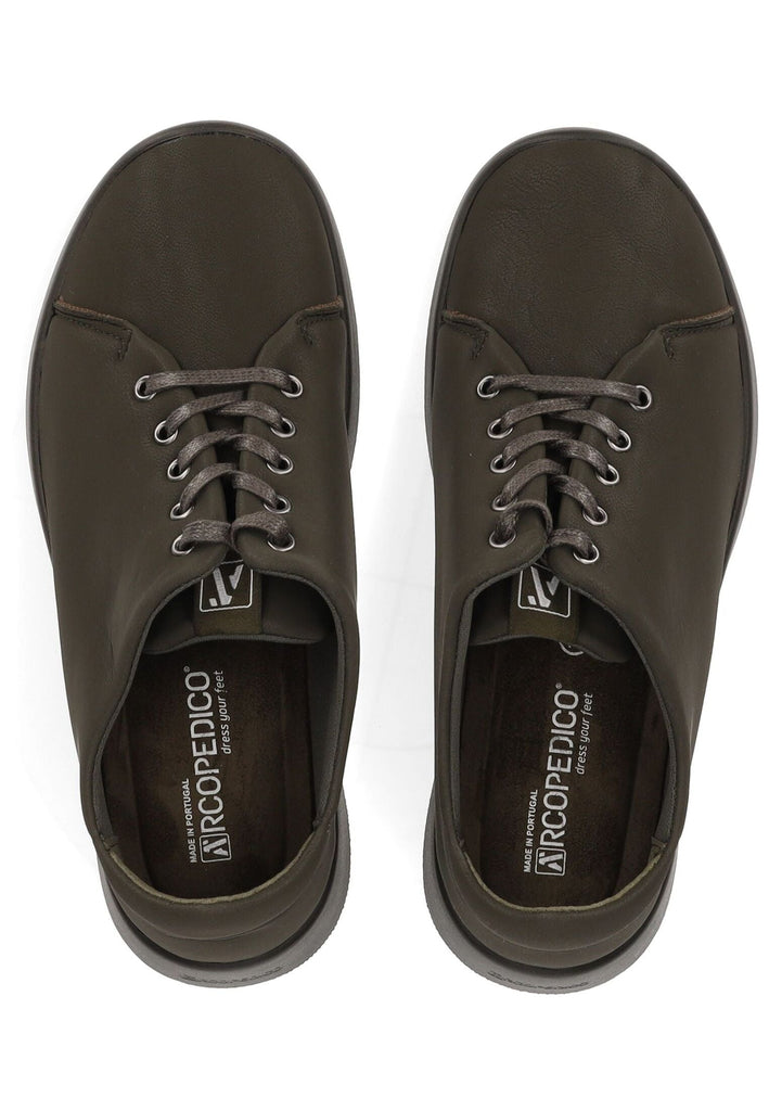 ARCOPEDICO Halbschuhe Lederimitat/Textil Khaki