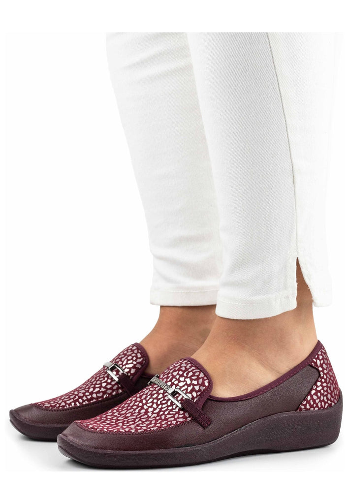 ARCOPEDICO Slipper Lederimitat Bordeaux