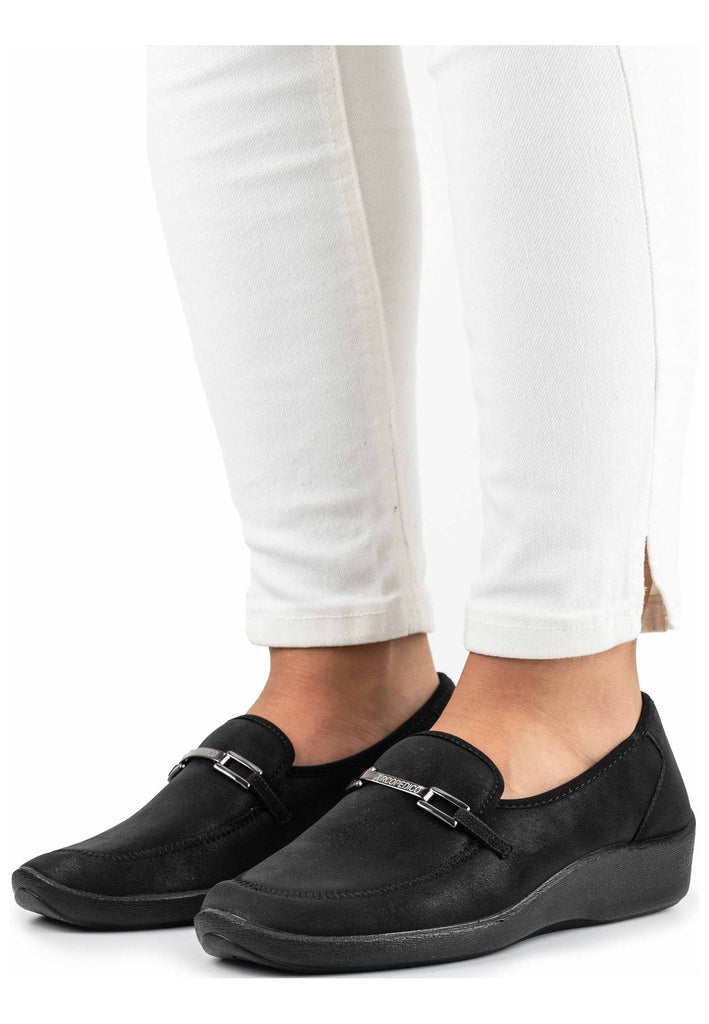 ARCOPEDICO Slipper Lederimitat Schwarz