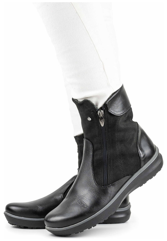 ARCOPEDICO Stiefelette Leder/Textil Schwarz Warmfutter