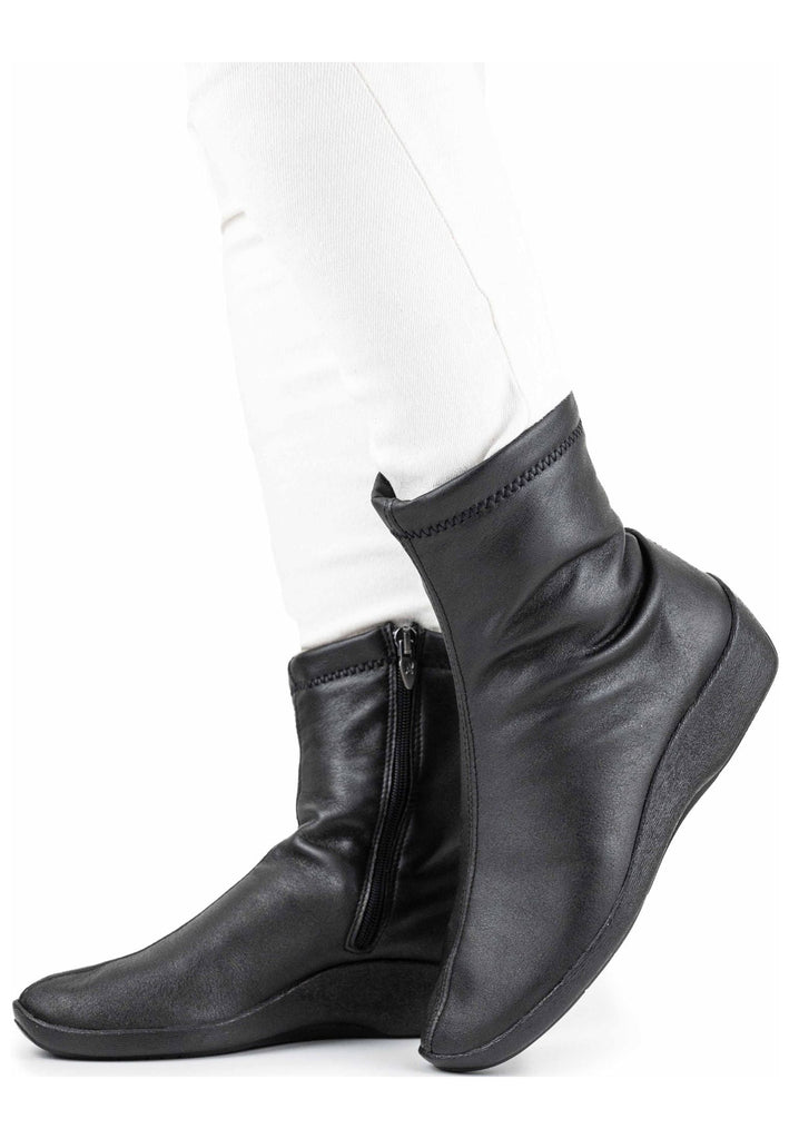 ARCOPEDICO Stiefelette Lederimitat/Textil Schwarz/Schwarz