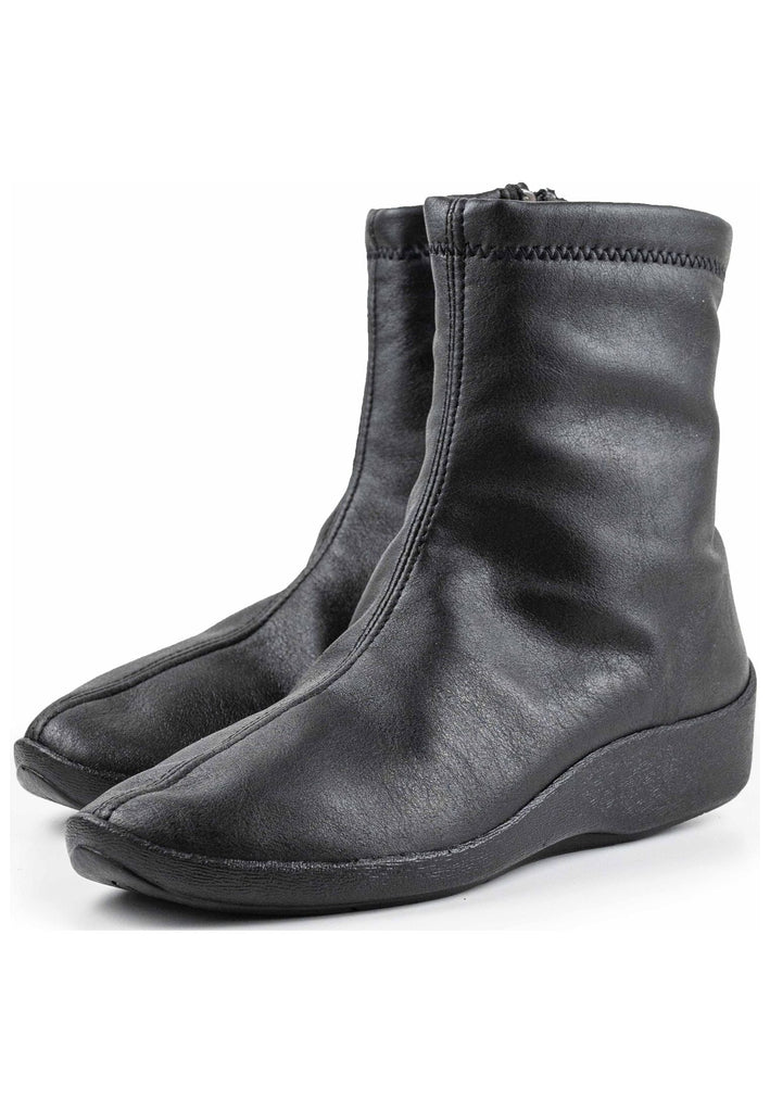 ARCOPEDICO Stiefelette Lederimitat/Textil Schwarz/Schwarz