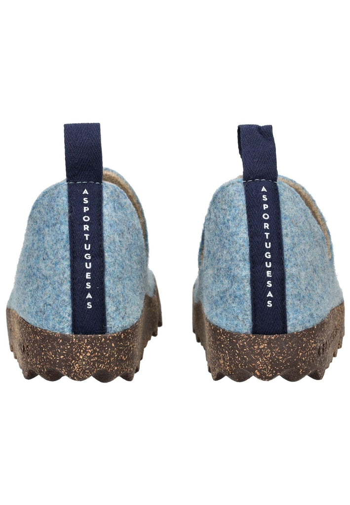 ASPORTUGUESAS Hausschuhe Filz Blau/Gelb