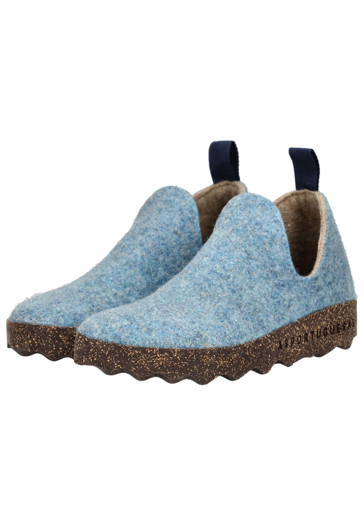 ASPORTUGUESAS Hausschuhe Filz Blau/Gelb