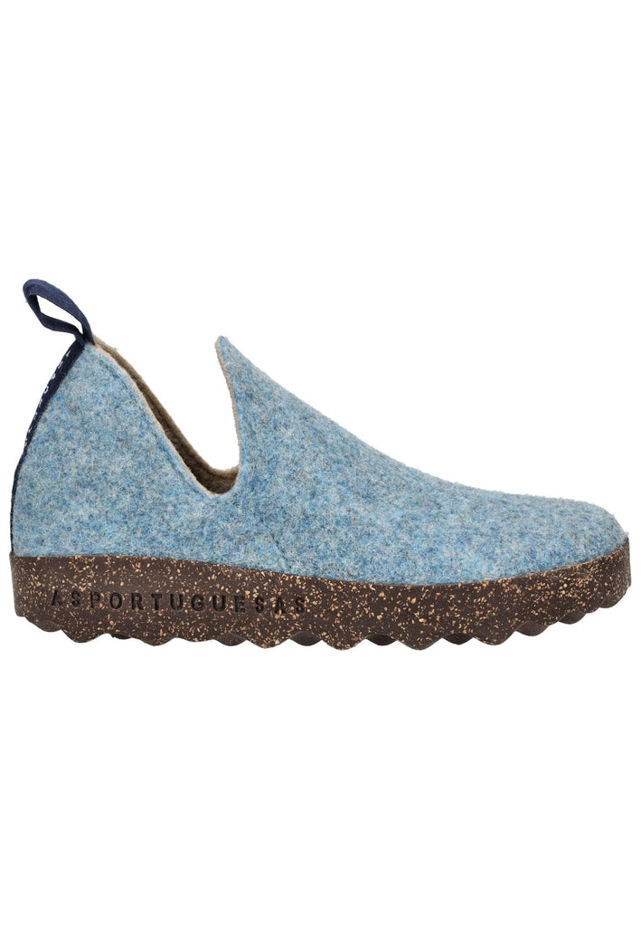 ASPORTUGUESAS Hausschuhe Filz Blau/Gelb