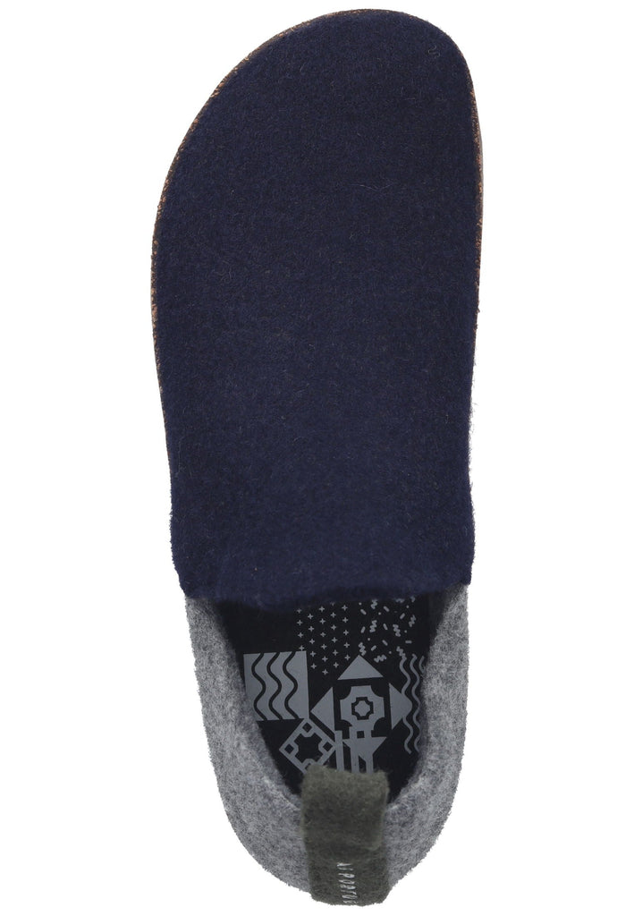 ASPORTUGUESAS Hausschuhe Filz Blau/Grau