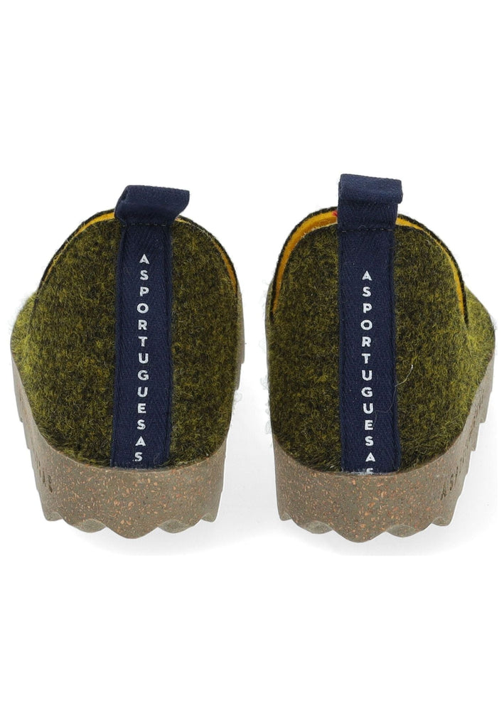 ASPORTUGUESAS Hausschuhe Filz Dunkelgrün