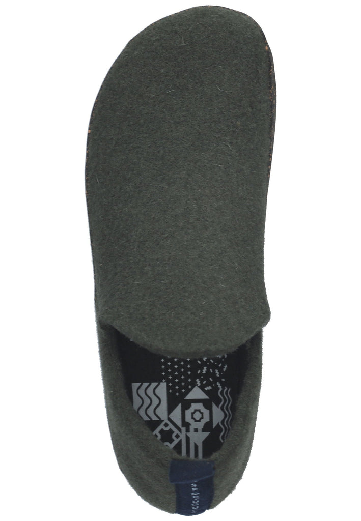 ASPORTUGUESAS Hausschuhe Filz Dunkelgrün