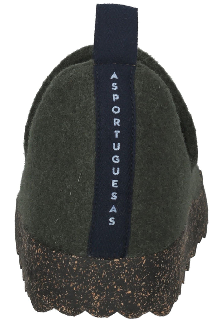 ASPORTUGUESAS Hausschuhe Filz Dunkelgrün