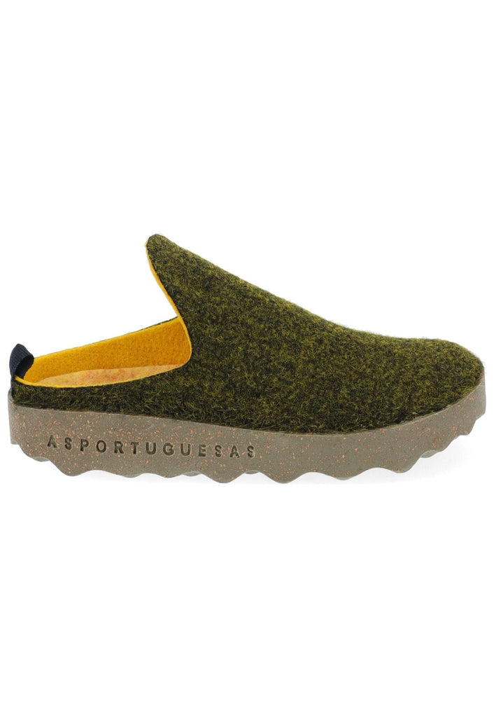 ASPORTUGUESAS Hausschuhe Filz Dunkelgrün