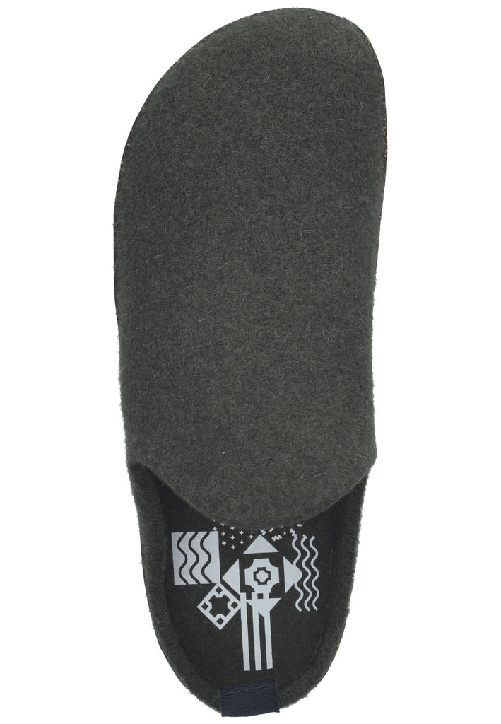 ASPORTUGUESAS Hausschuhe Filz Dunkelgrün