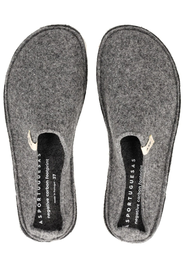 ASPORTUGUESAS Hausschuhe Filz Grau