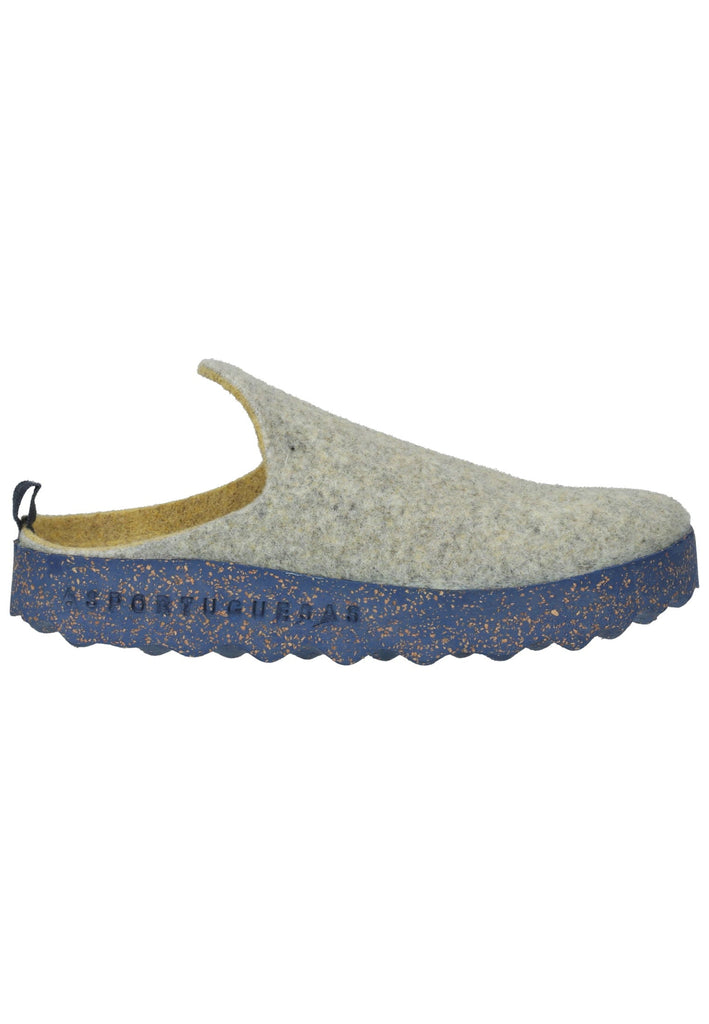 ASPORTUGUESAS Hausschuhe Filz Grau/Gelb