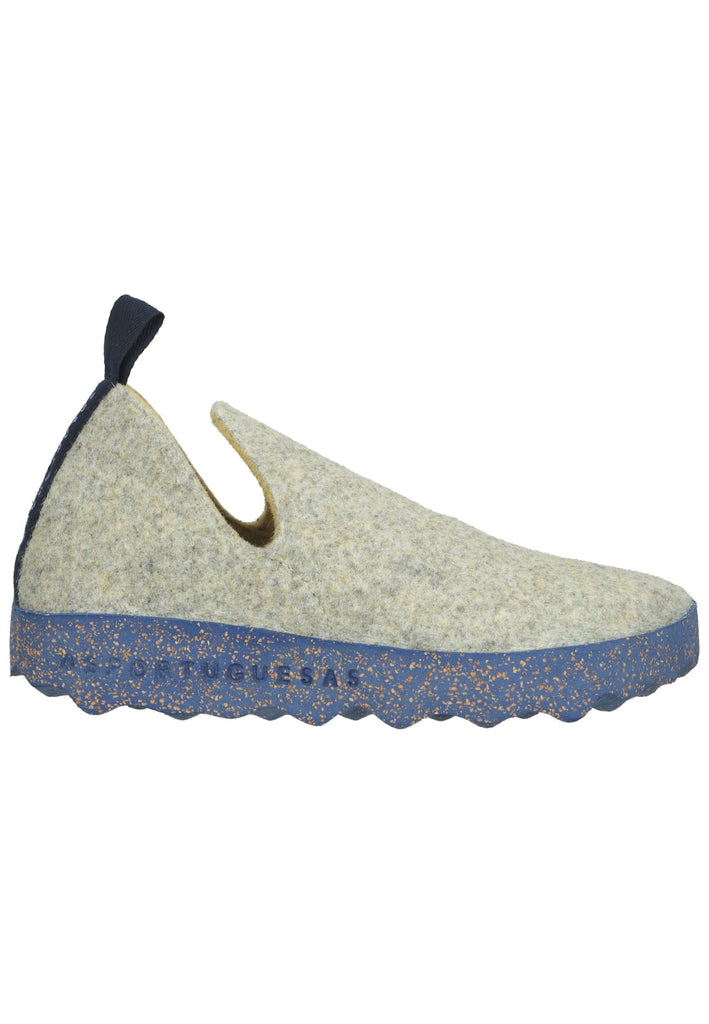 ASPORTUGUESAS Hausschuhe Filz Grau/Gelb