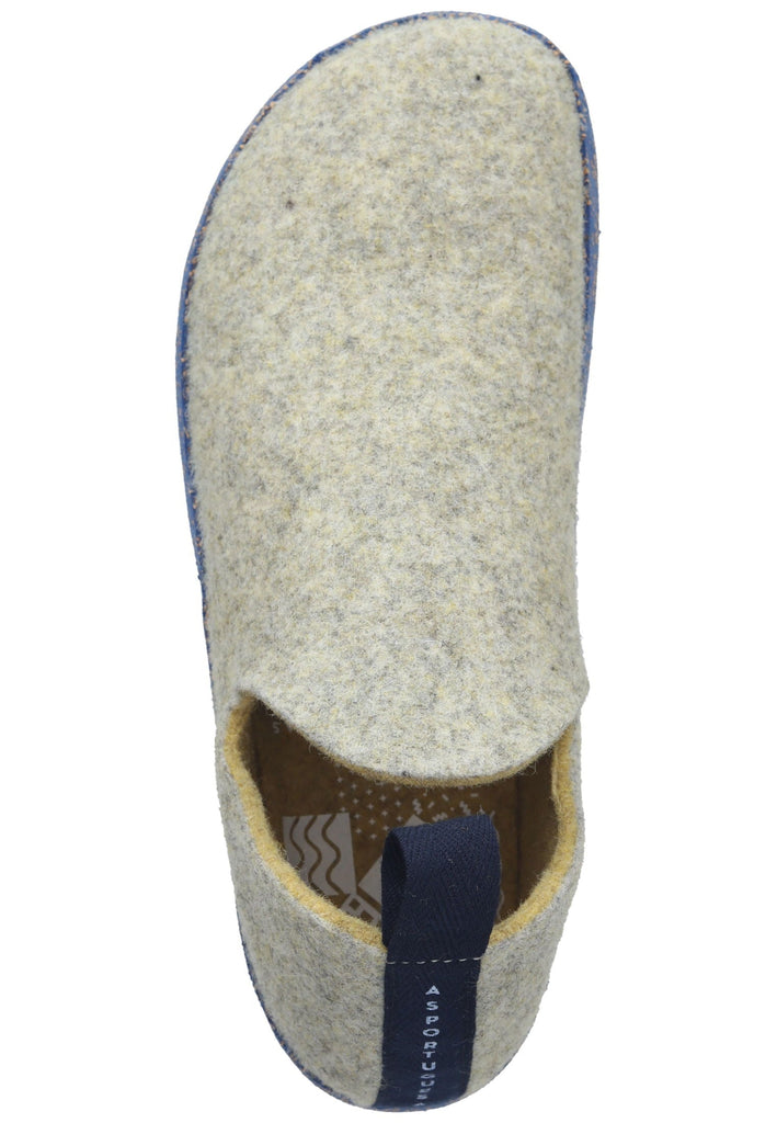 ASPORTUGUESAS Hausschuhe Filz Grau/Gelb