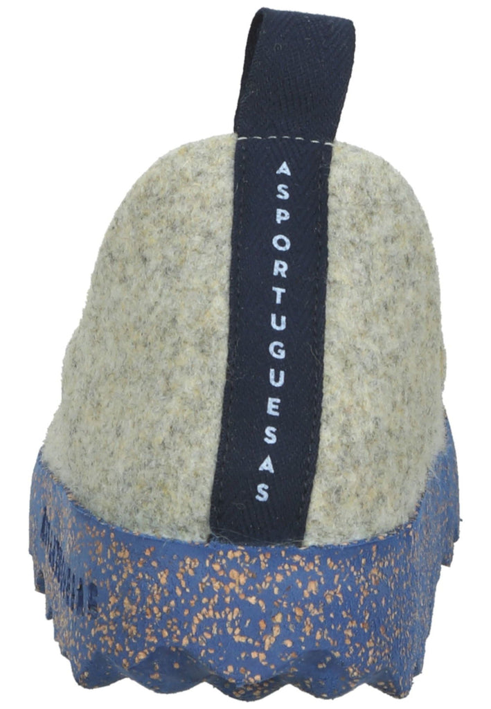 ASPORTUGUESAS Hausschuhe Filz Grau/Gelb