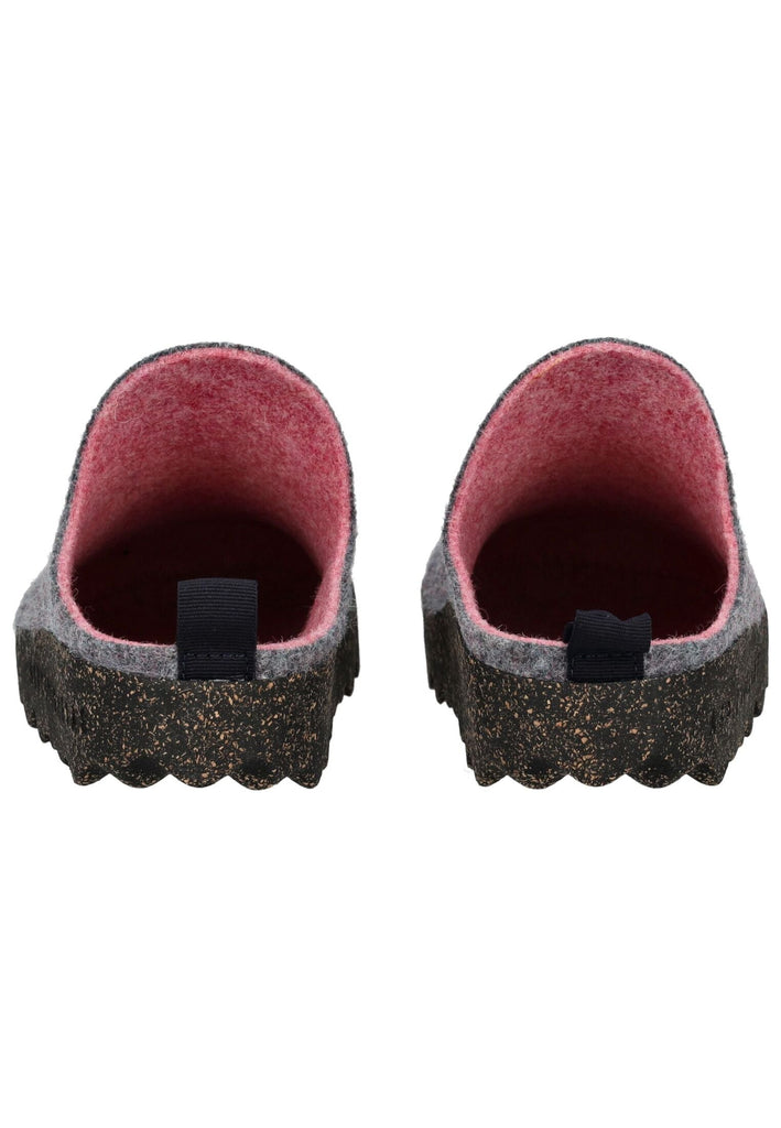 ASPORTUGUESAS Hausschuhe Filz Grau/Pink