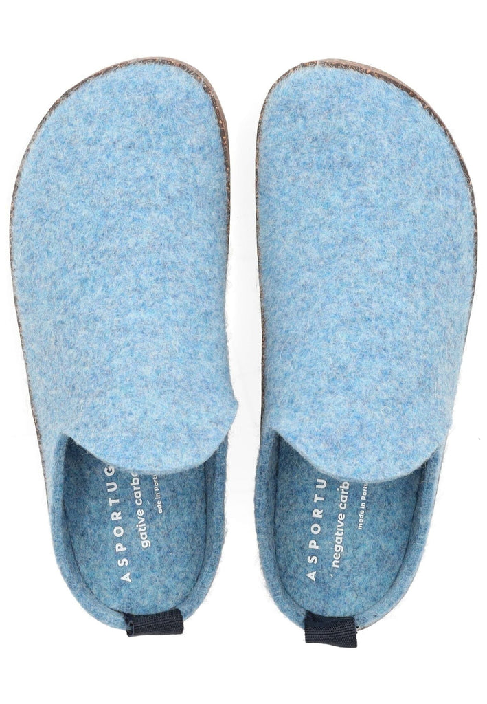 ASPORTUGUESAS Hausschuhe Filz Hellblau