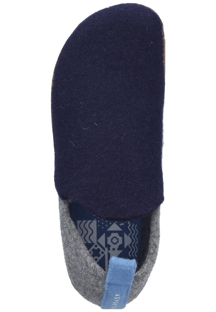 ASPORTUGUESAS Hausschuhe Filz Navy/Grau