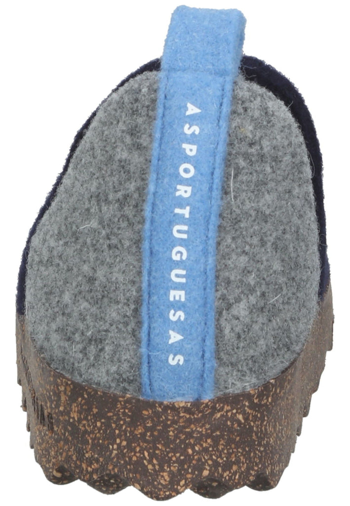 ASPORTUGUESAS Hausschuhe Filz Navy/Grau