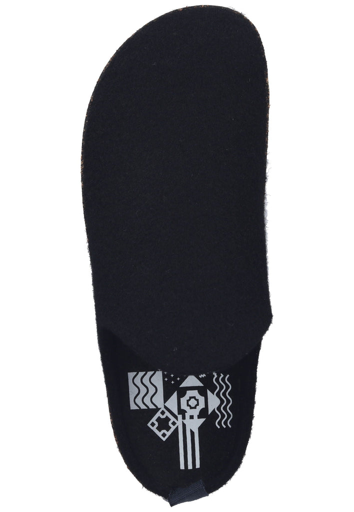 ASPORTUGUESAS Hausschuhe Filz Schwarz