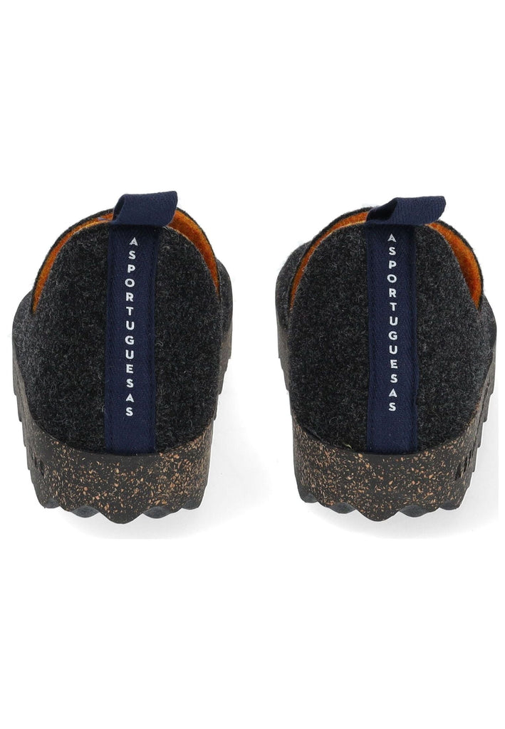 ASPORTUGUESAS Hausschuhe Filz Schwarz Multi