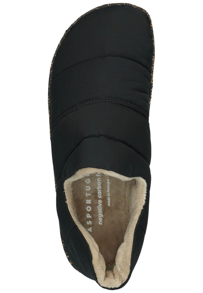 ASPORTUGUESAS Hausschuhe Nylon Schwarz Warmfutter