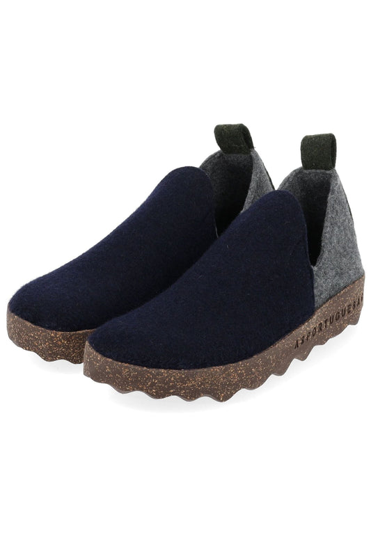 ASPORTUGUESAS Hausschuhe Textil Blau/Grau